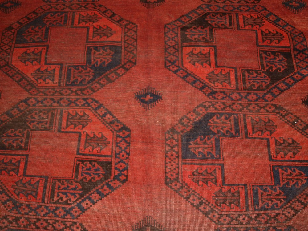 ANTIQUE AFGHAN SULAYMAN CARPET, HEAVY WEAR BUT STILL SOUND, CIRCA 1900. View IX