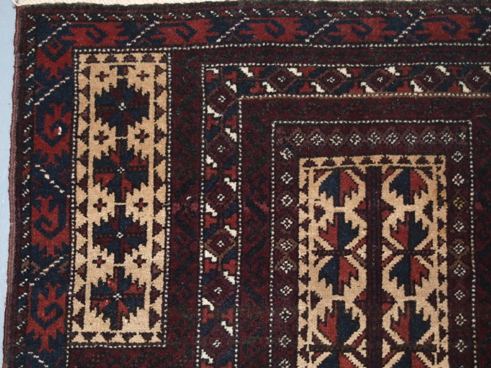 OLD AFGHAN BALUCH CAMEL GROUND PRAYER RUG WITH TREE OF LIFE, GREAT CONDITION, CIRCA 1920. View VI