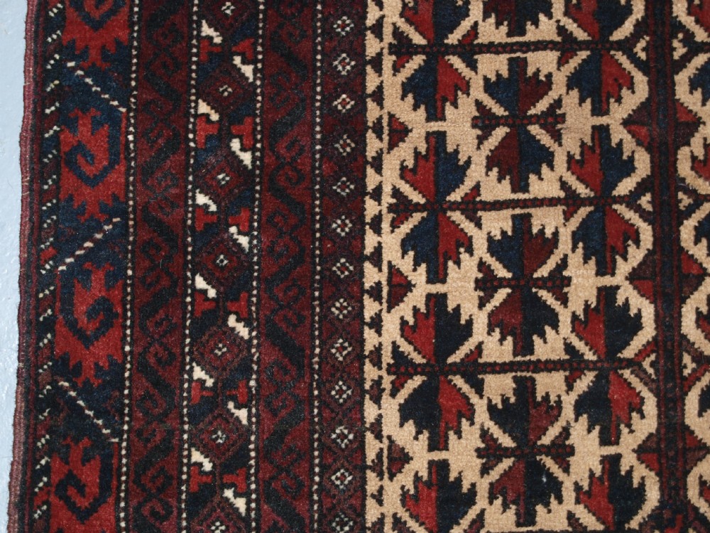OLD AFGHAN BALUCH CAMEL GROUND PRAYER RUG WITH TREE OF LIFE, GREAT CONDITION, CIRCA 1920. View VIII