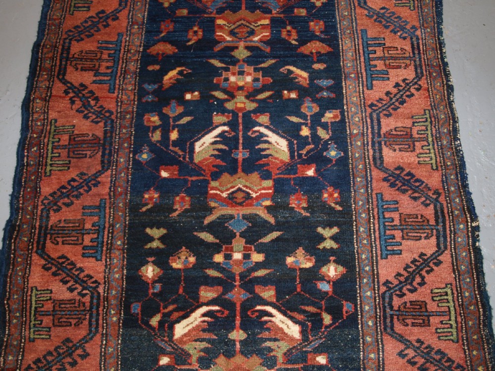 OLD NORTH WEST PERSIAN HAMADAN VILLAGE RUG WITH UNUSUAL DESIGN, BALUCH BORDER, CIRCA 1920. View III