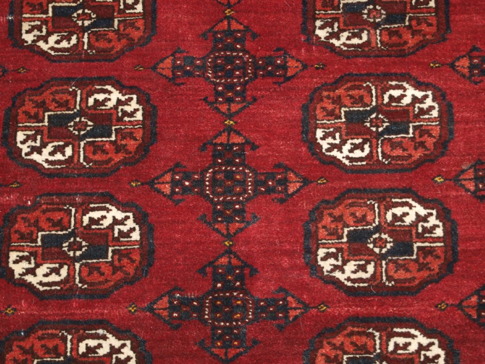 OLD AFGHAN RUG OF SMALL SIZE WITH TEKKE TURKMEN DESIGN, HARD WEARING, CIRCA 1920. View VIII