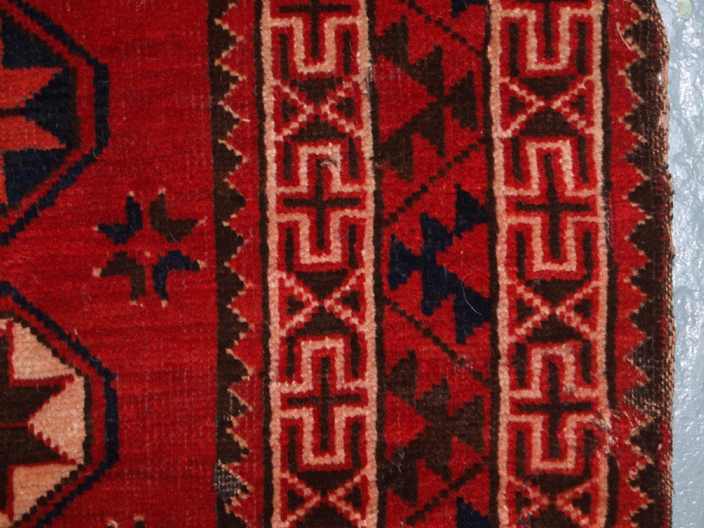 ANTIQUE ERSARI TURKMEN MAIN CARPET FRAGMENT, UNUSUAL STAR DESIGN, 2ND HALF 19TH CENTURY. View XV