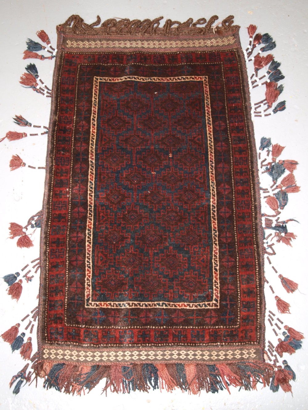 OLD AFGHAN BALUCH BALISHT GRAIN BAG, OUTSTANDING EXAMPLE, CIRCA 1920.