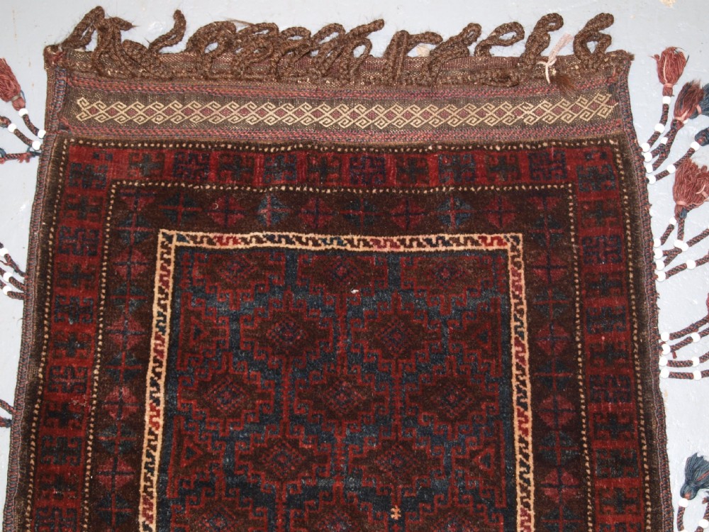 OLD AFGHAN BALUCH BALISHT GRAIN BAG, OUTSTANDING EXAMPLE, CIRCA 1920. View II