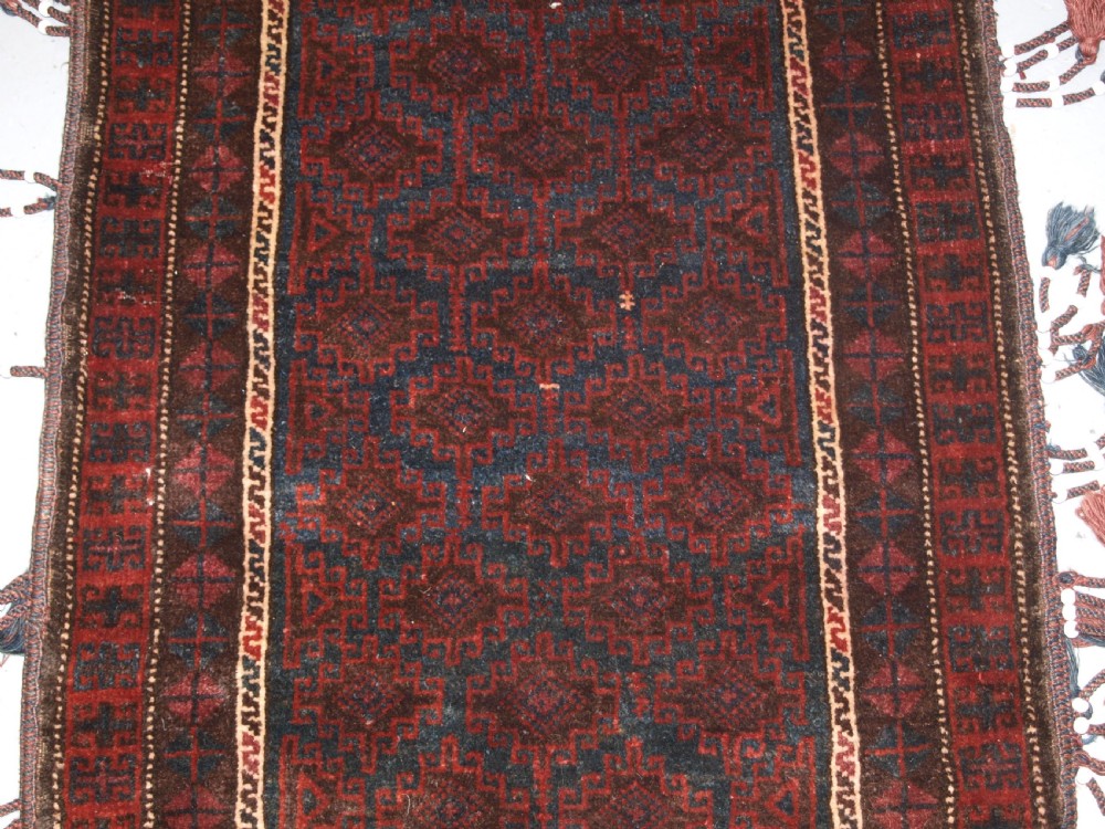OLD AFGHAN BALUCH BALISHT GRAIN BAG, OUTSTANDING EXAMPLE, CIRCA 1920. View III