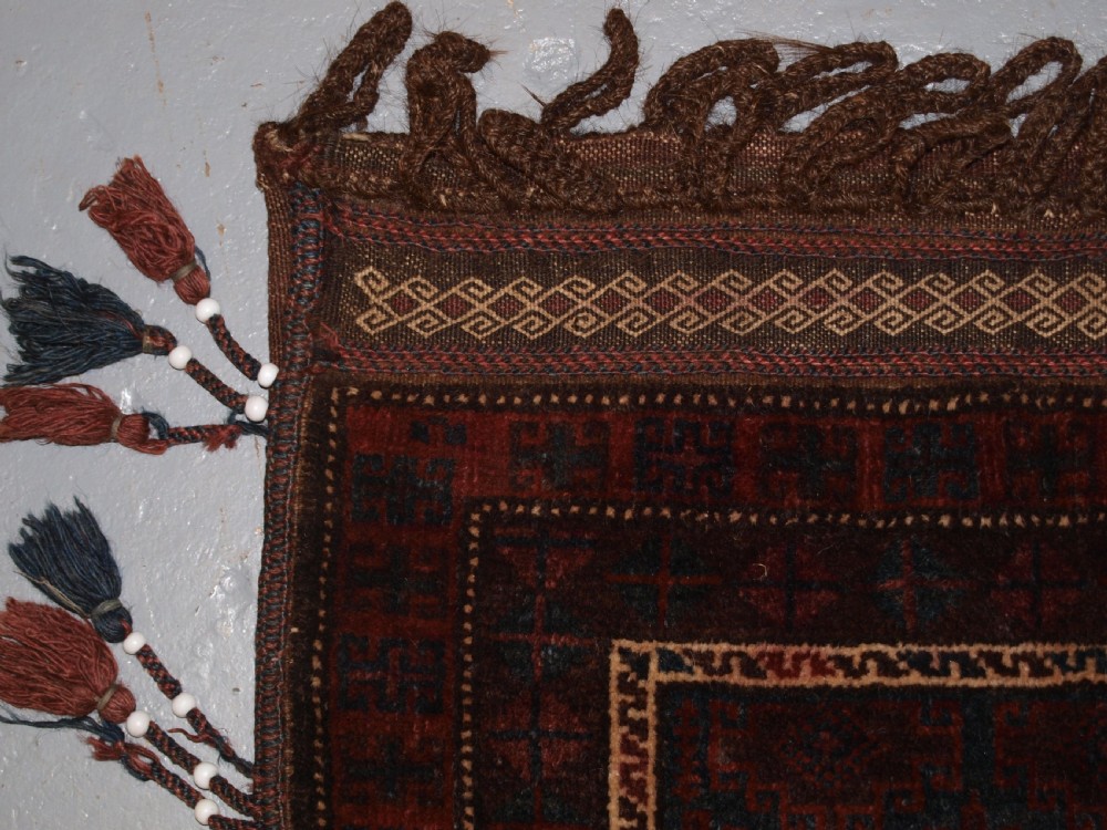 OLD AFGHAN BALUCH BALISHT GRAIN BAG, OUTSTANDING EXAMPLE, CIRCA 1920. View IV