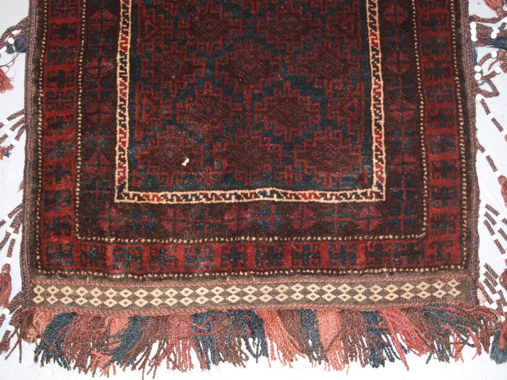 OLD AFGHAN BALUCH BALISHT GRAIN BAG, OUTSTANDING EXAMPLE, CIRCA 1920. View V