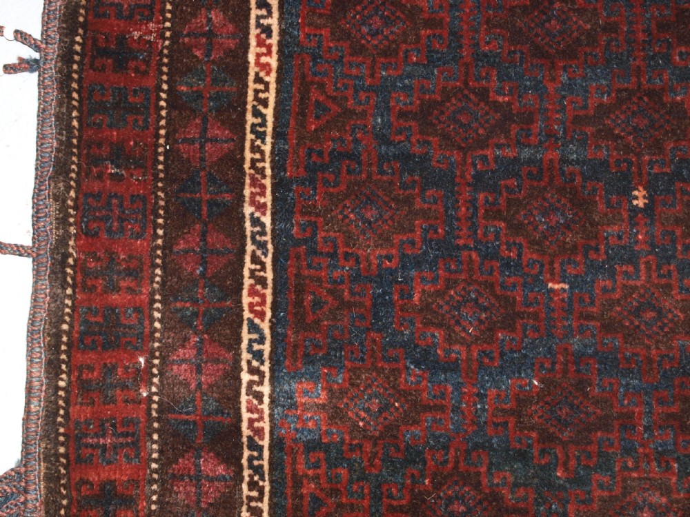 OLD AFGHAN BALUCH BALISHT GRAIN BAG, OUTSTANDING EXAMPLE, CIRCA 1920. View VI
