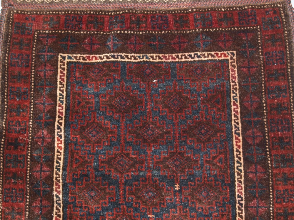 OLD AFGHAN BALUCH BALISHT GRAIN BAG, OUTSTANDING EXAMPLE, CIRCA 1920. View VII