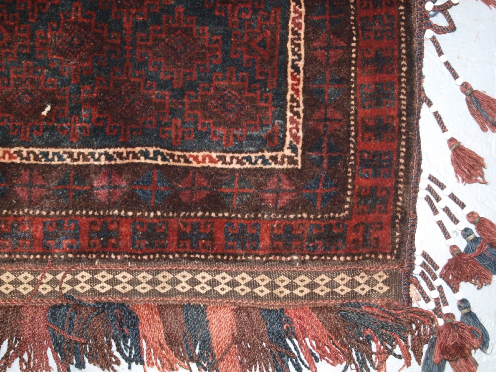 OLD AFGHAN BALUCH BALISHT GRAIN BAG, OUTSTANDING EXAMPLE, CIRCA 1920. View X