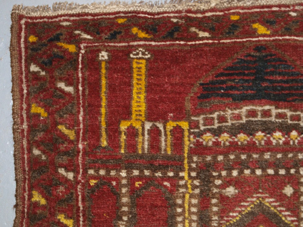 OLD AFGHAN KIZIL AYAK CHILDS MOSQUE PRAYER RUG, SCARCE EXAMPLE, CIRCA 1920. View IV
