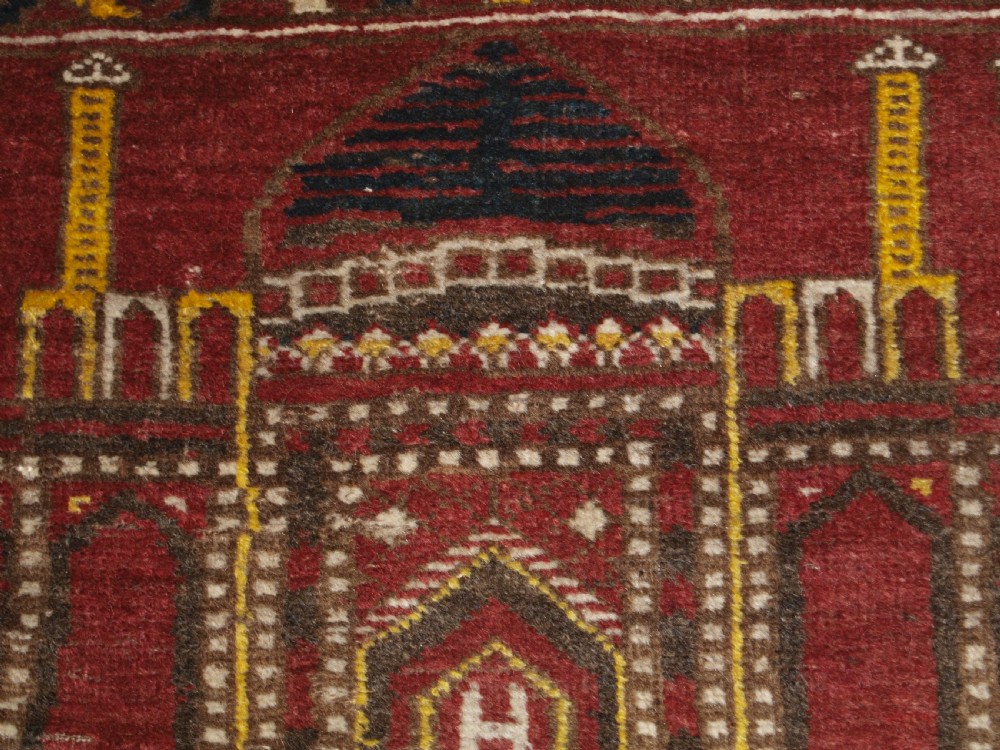 OLD AFGHAN KIZIL AYAK CHILDS MOSQUE PRAYER RUG, SCARCE EXAMPLE, CIRCA 1920. View V