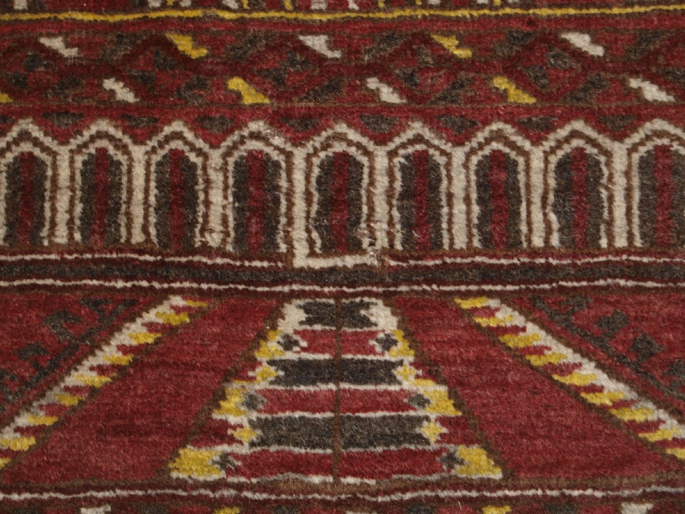 OLD AFGHAN KIZIL AYAK CHILDS MOSQUE PRAYER RUG, SCARCE EXAMPLE, CIRCA 1920. View VI