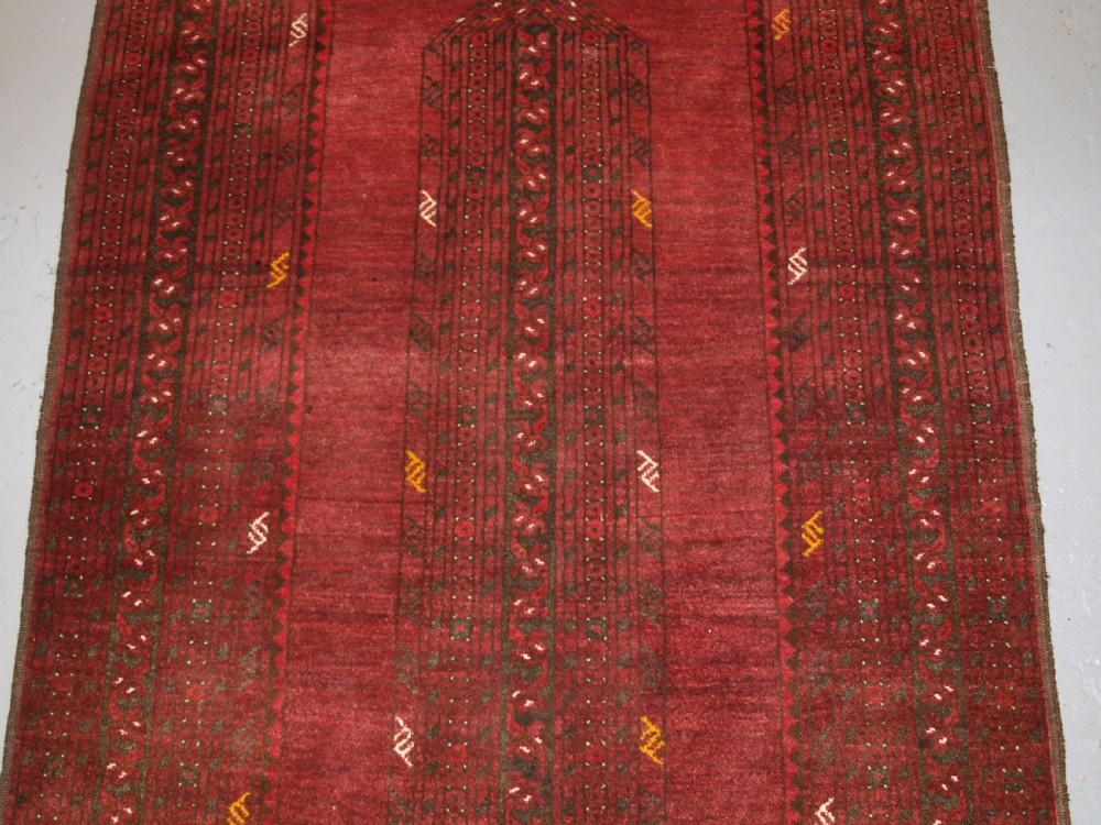 OLD AFGHAN VILLAGE PRAYER RUG OF UNUSUAL DESIGN, SUPERB CONDITION, CIRCA 1920. View III