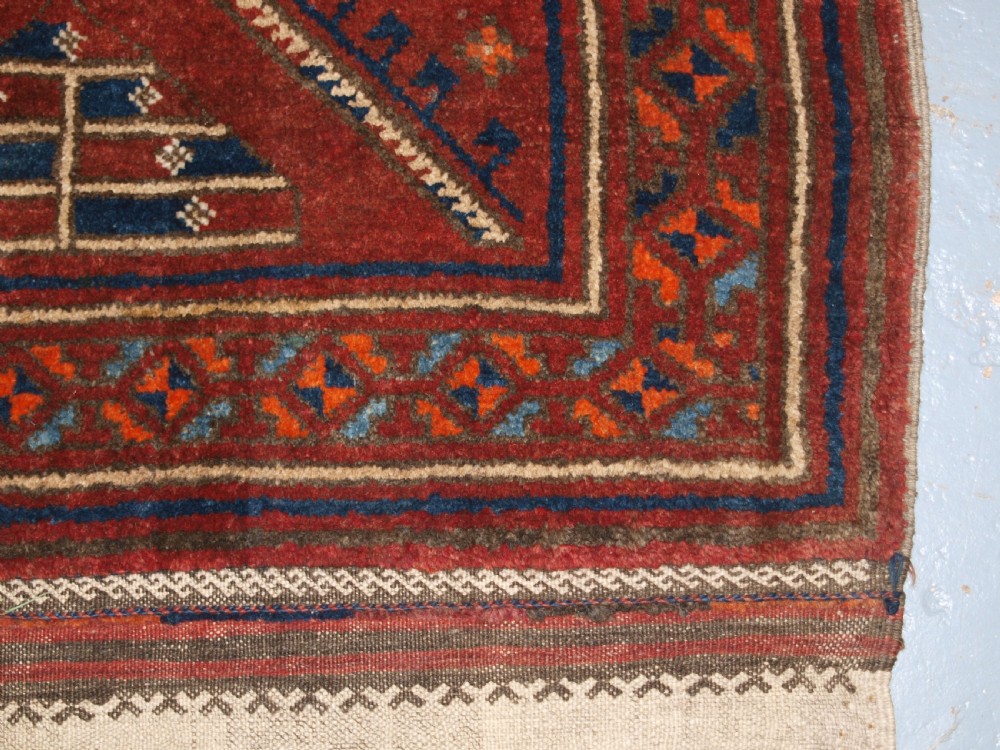 OLD AFGHAN KIZIL AYAK MOSQUE PRAYER RUG, VERY SOFT WOOL, CIRCA 1920. View VIII