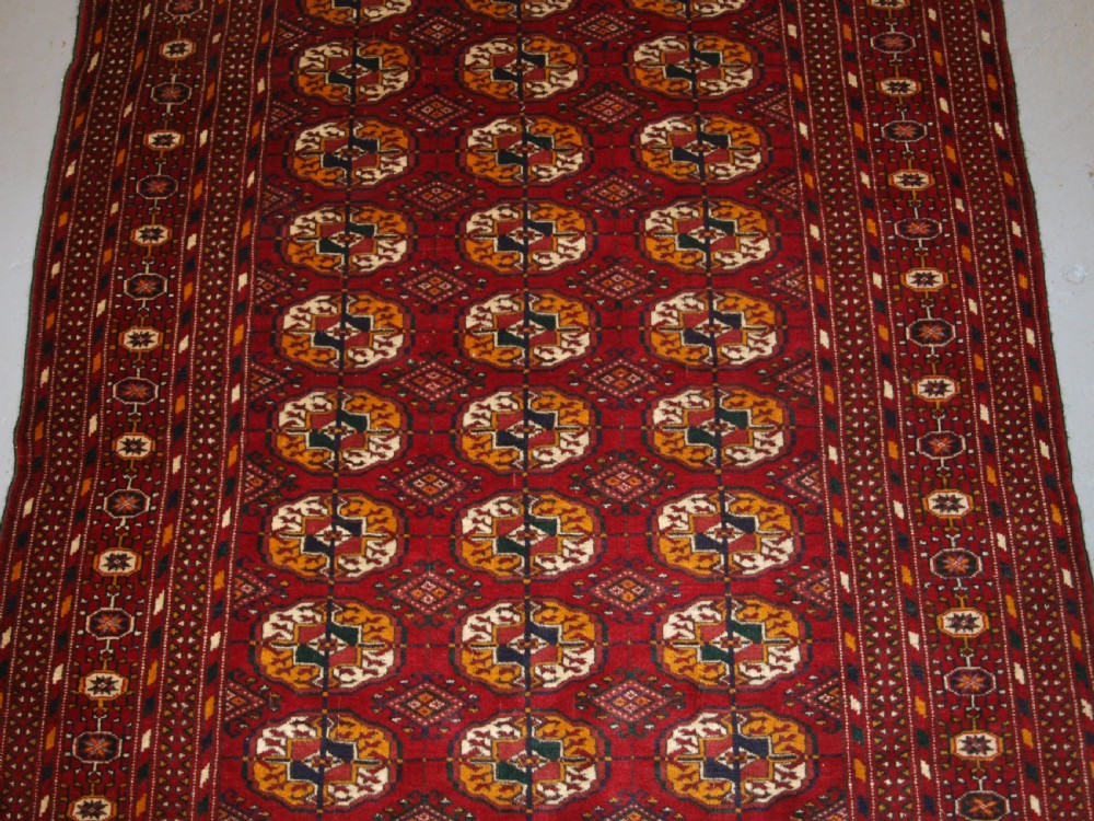 OLD AFGHAN RUG WITH TEKKE TURKMEN DESIGN, FINE WEAVE, CIRCA 1920. View III