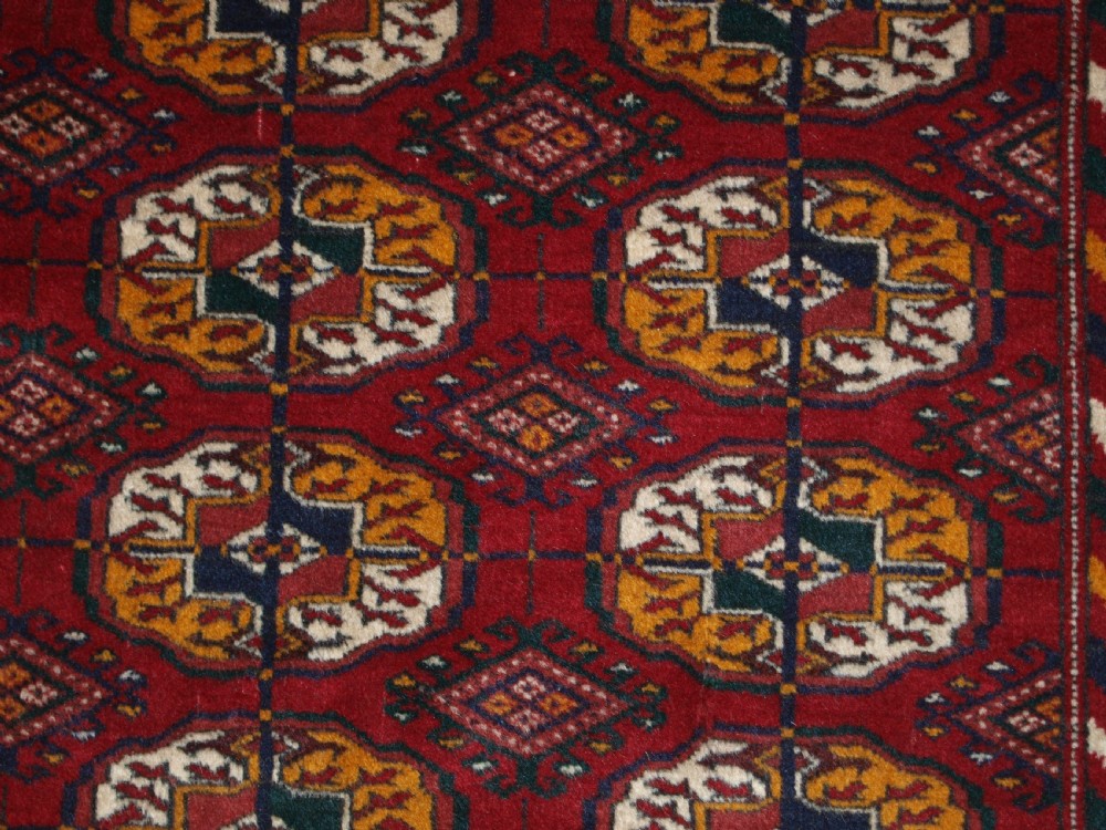 OLD AFGHAN RUG WITH TEKKE TURKMEN DESIGN, FINE WEAVE, CIRCA 1920. View VIII