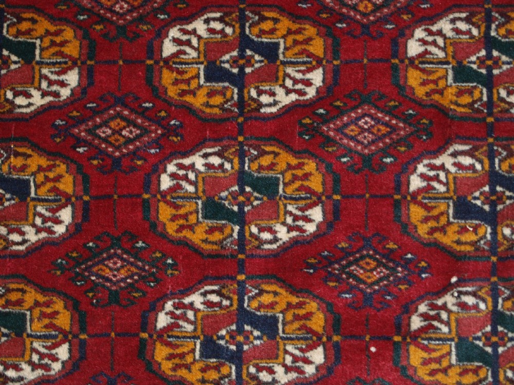 OLD AFGHAN RUG WITH TEKKE TURKMEN DESIGN, FINE WEAVE, CIRCA 1920. View IX