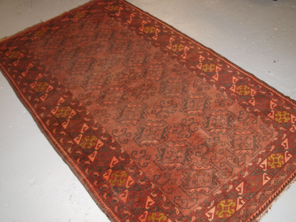 OLD AFGHAN VILLAGE RUG, SOFT BROWN COLOUR, SOME WEAR, LIVED WITH LOOK, CIRCA 1920. View VI