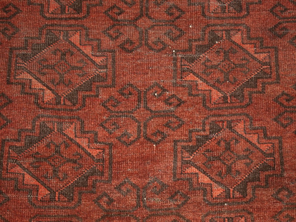 OLD AFGHAN VILLAGE RUG, SOFT BROWN COLOUR, SOME WEAR, LIVED WITH LOOK, CIRCA 1920. View IX