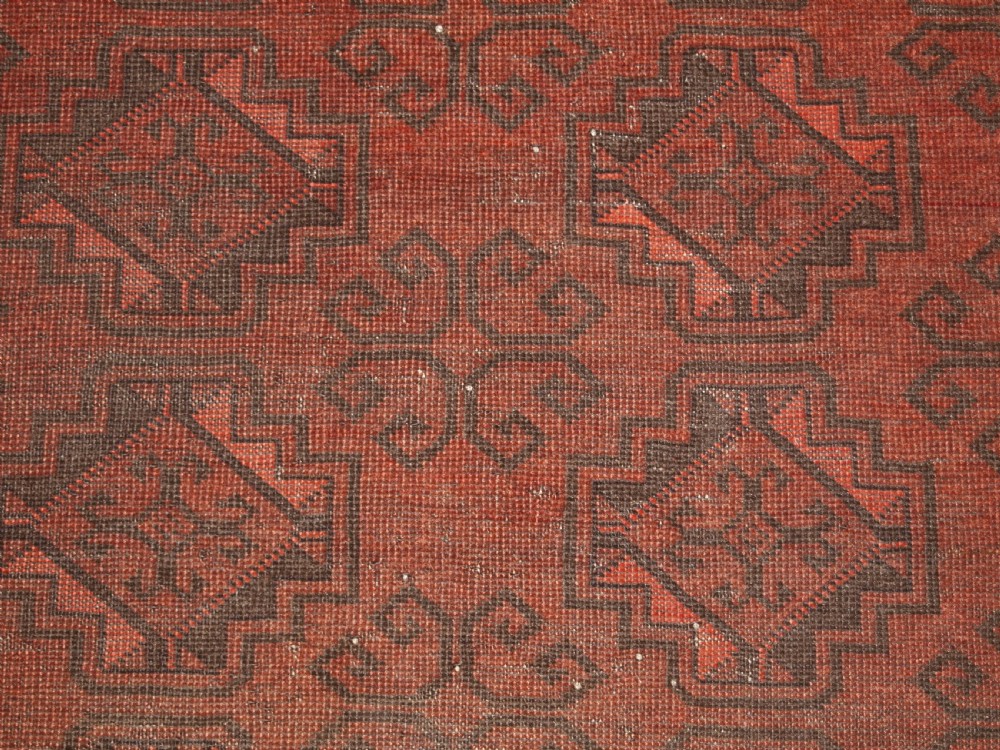 OLD AFGHAN VILLAGE RUG, SOFT BROWN COLOUR, SOME WEAR, LIVED WITH LOOK, CIRCA 1920. View X