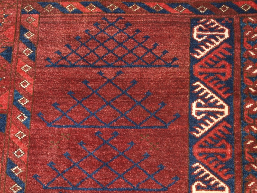 OLD AFGHAN RUG OF ERSARI TURKMEN ENSI DOOR HANGING DESIGN, CIRCA 1920. View VII