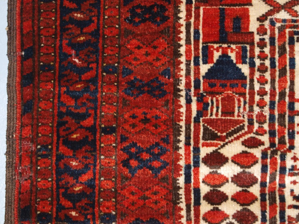 ANTIQUE AFGHAN KIZIL AYAK MOSQUE PRAYER RUG, CIRCA 1900/20. View VII