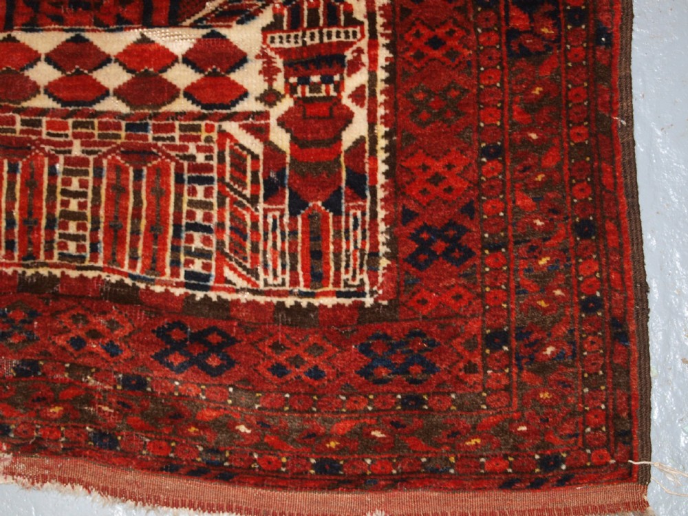 ANTIQUE AFGHAN KIZIL AYAK MOSQUE PRAYER RUG, CIRCA 1900/20. View XI