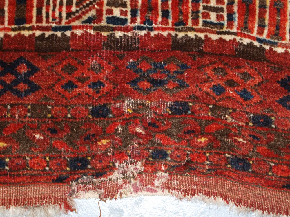 ANTIQUE AFGHAN KIZIL AYAK MOSQUE PRAYER RUG, CIRCA 1900/20. View XII