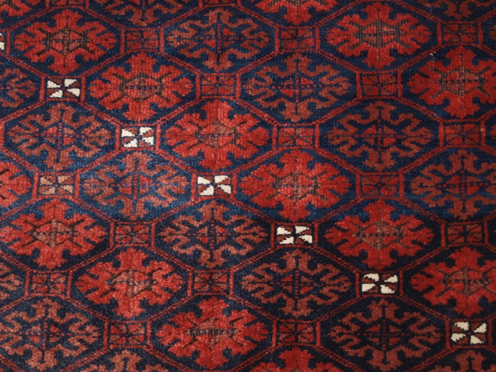 ANTIQUE BALUCH RUG, KHORASSAN REGION, EASTERN PERSIA, SNOWFLAKE LATTICE DESIGN, 4TH QUARTER 19TH CENTURY. View VII