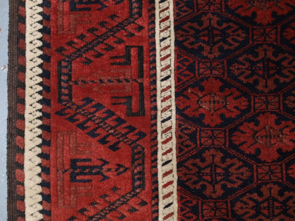 ANTIQUE BALUCH RUG, KHORASSAN REGION, EASTERN PERSIA, SNOWFLAKE LATTICE DESIGN, 4TH QUARTER 19TH CENTURY. View VIII