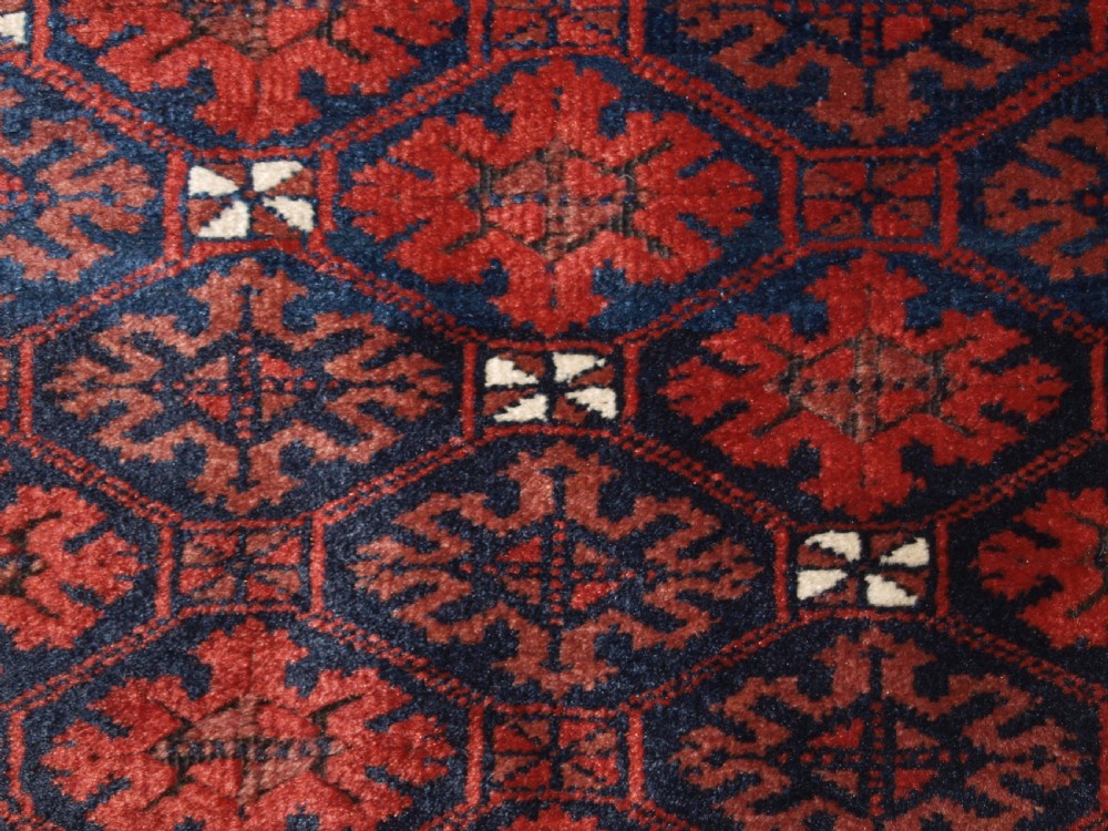 ANTIQUE BALUCH RUG, KHORASSAN REGION, EASTERN PERSIA, SNOWFLAKE LATTICE DESIGN, 4TH QUARTER 19TH CENTURY. View XII