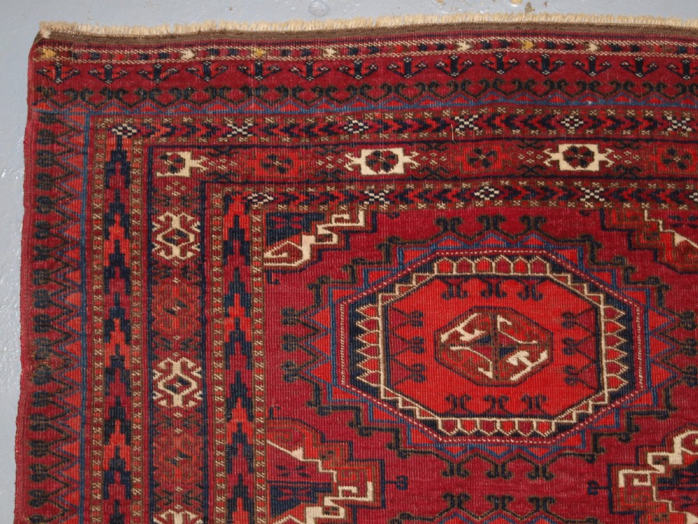 ANTIQUE TEKKE TURKMEN CHUVAL WITH SALOR GULS, VERY FINE WEAVE, CIRCA 1880. View V