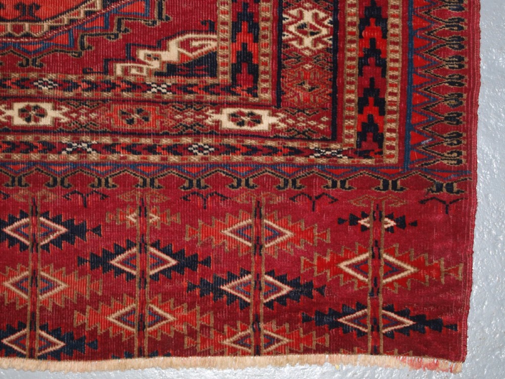 ANTIQUE TEKKE TURKMEN CHUVAL WITH SALOR GULS, VERY FINE WEAVE, CIRCA 1880. View X