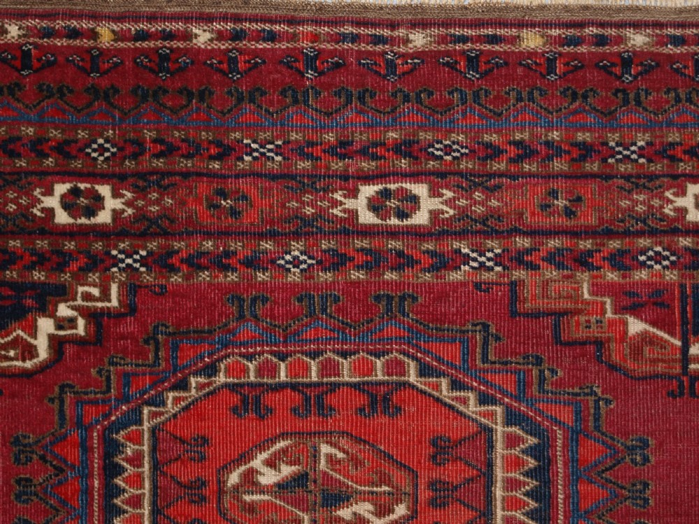 ANTIQUE TEKKE TURKMEN CHUVAL WITH SALOR GULS, VERY FINE WEAVE, CIRCA 1880. View XII