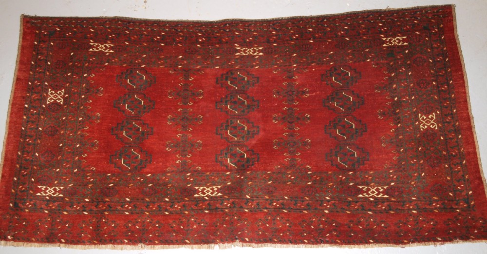 ANTIQUE ERSARI TURKMEN CHUVAL, LARGE SIZE, 12 GUL DESIGN, CIRCA 1900.