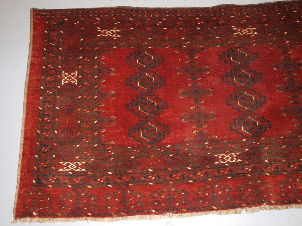 ANTIQUE ERSARI TURKMEN CHUVAL, LARGE SIZE, 12 GUL DESIGN, CIRCA 1900. View II