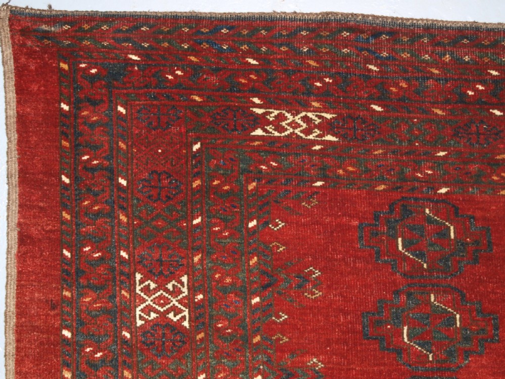 ANTIQUE ERSARI TURKMEN CHUVAL, LARGE SIZE, 12 GUL DESIGN, CIRCA 1900. View VI