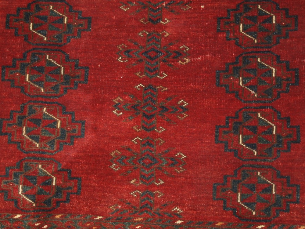 ANTIQUE ERSARI TURKMEN CHUVAL, LARGE SIZE, 12 GUL DESIGN, CIRCA 1900. View IX