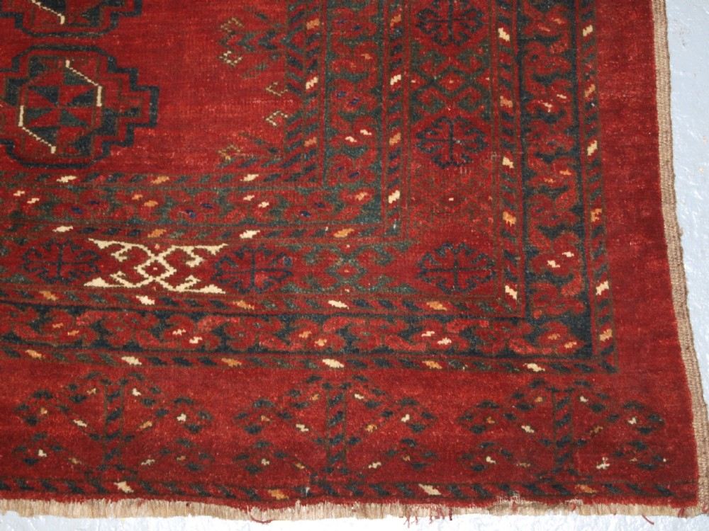 ANTIQUE ERSARI TURKMEN CHUVAL, LARGE SIZE, 12 GUL DESIGN, CIRCA 1900. View X
