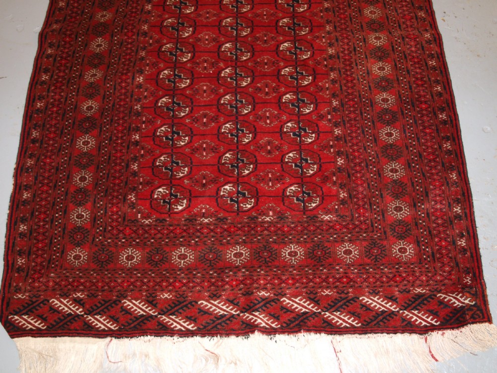 OLD AFGHAN VILLAGE RUG, VERY FINE WEAVE, TEKKE TURKMEN DESIGN, CIRCA 1920. View IV