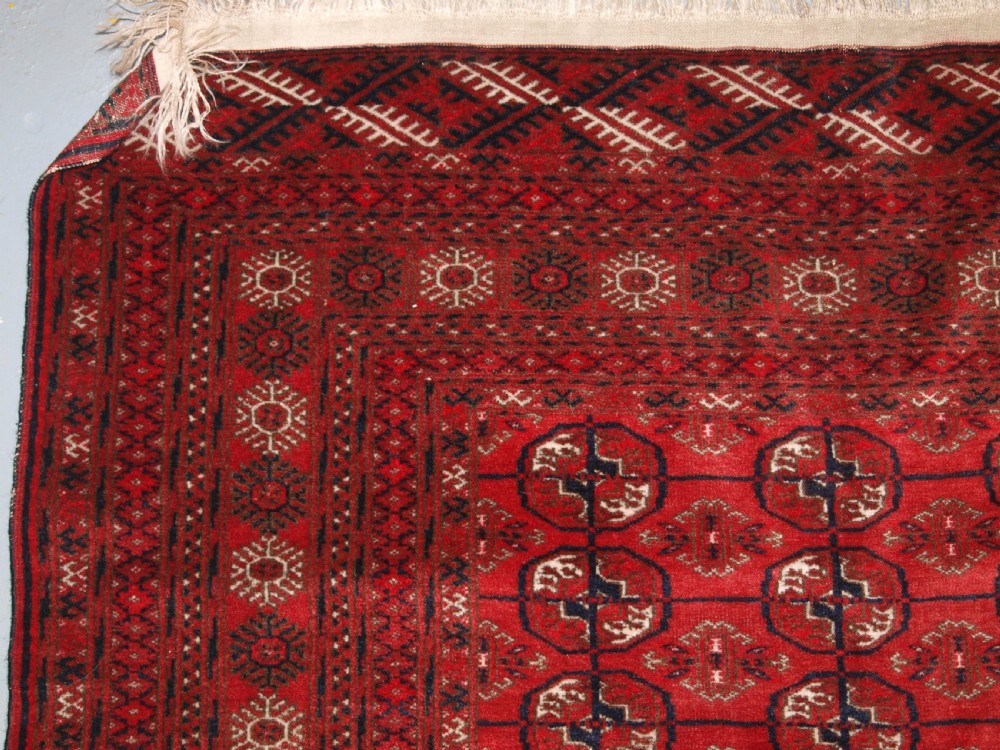 OLD AFGHAN VILLAGE RUG, VERY FINE WEAVE, TEKKE TURKMEN DESIGN, CIRCA 1920. View V