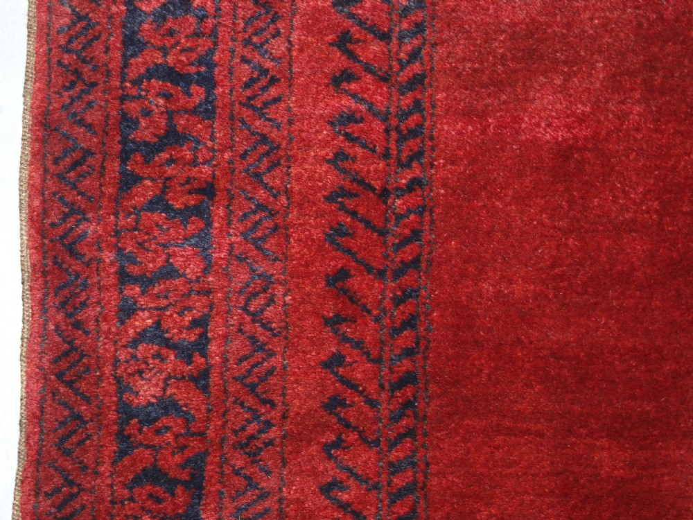 OLD AFGHAN VILLAGE PRAYER RUG WITH RAMS HORN DESIGN, OUTSTANDING EXAMPLE, CIRCA 1920. View VII