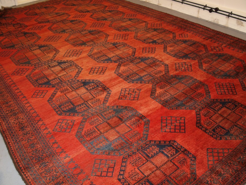ANTIQUE AFGHAN SULAYMAN ERSARI CARPET OF VERY LARGE SIZE WITH EXCEPTIONAL COLOUR, CIRCA 1900. View III