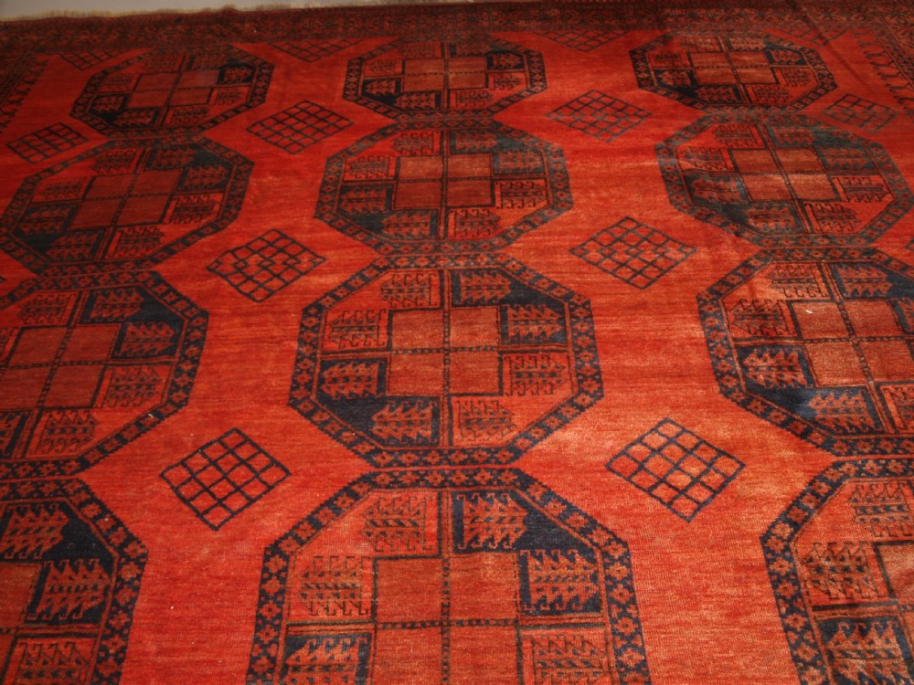 ANTIQUE AFGHAN SULAYMAN ERSARI CARPET OF VERY LARGE SIZE WITH EXCEPTIONAL COLOUR, CIRCA 1900. View VI