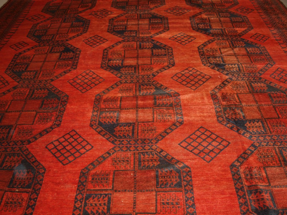 ANTIQUE AFGHAN SULAYMAN ERSARI CARPET OF VERY LARGE SIZE WITH EXCEPTIONAL COLOUR, CIRCA 1900. View VII