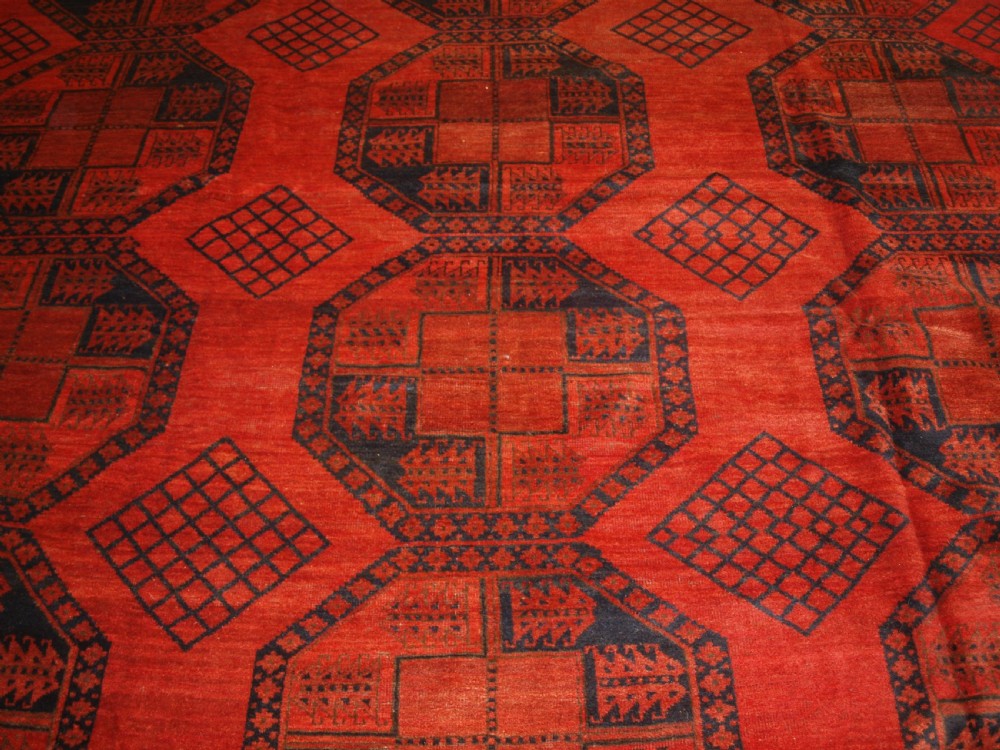 ANTIQUE AFGHAN SULAYMAN ERSARI CARPET OF VERY LARGE SIZE WITH EXCEPTIONAL COLOUR, CIRCA 1900. View VIII
