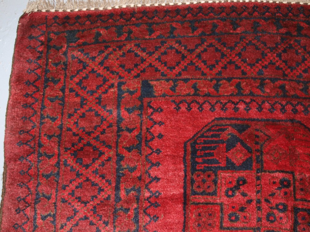 OLD TRADITIONAL RED AFGHAN VILLAGE CARPET, PERFECT CONDITION, CIRCA 1920. View VI
