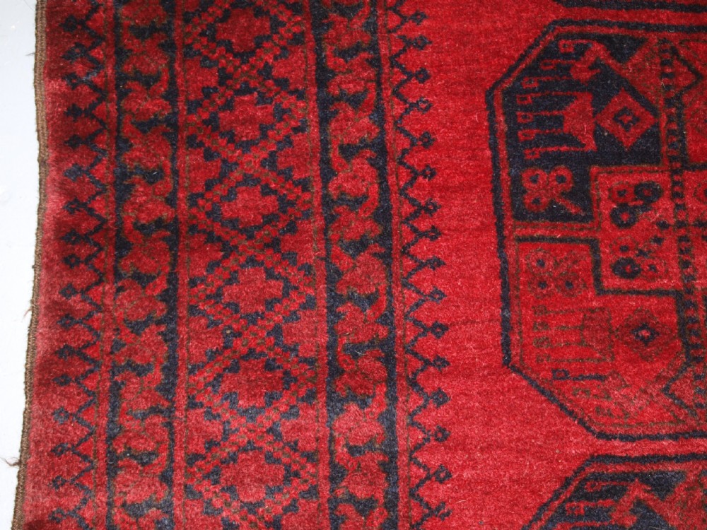 OLD TRADITIONAL RED AFGHAN VILLAGE CARPET, PERFECT CONDITION, CIRCA 1920. View VII