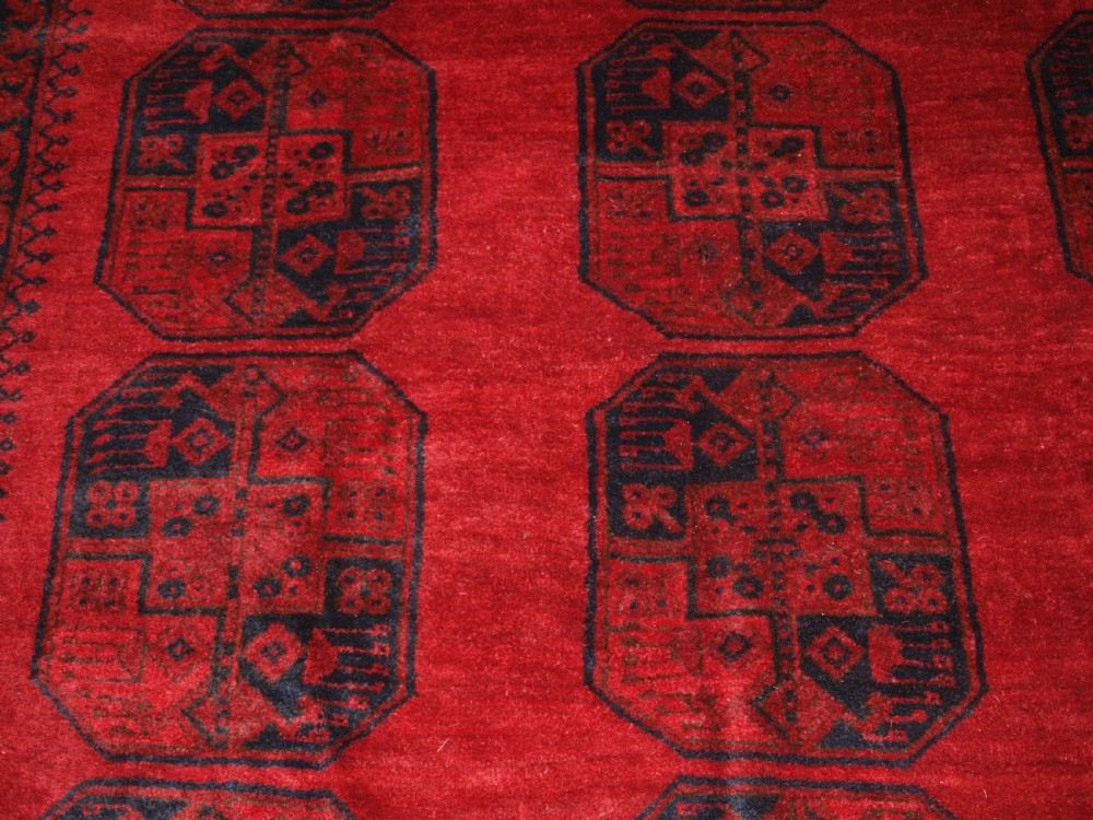 OLD TRADITIONAL RED AFGHAN VILLAGE CARPET, PERFECT CONDITION, CIRCA 1920. View VIII
